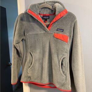 Patagonia Womens Gray and Pink Fleece Pullover